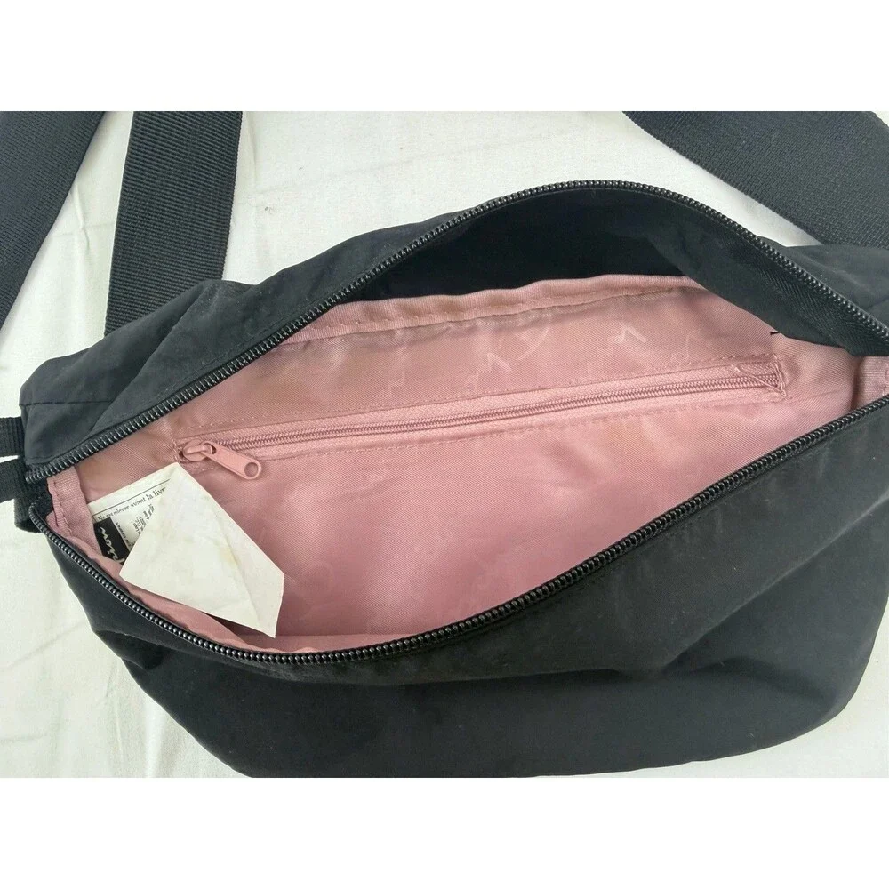 Champion Fanny Pack Black Shoulder Bag Purse Buckle Zipper